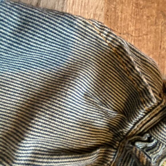 Osh Kosh Genuine Kids Navy Denim Striped Cuffed Shorts Size 2T - Picture 6 of 10